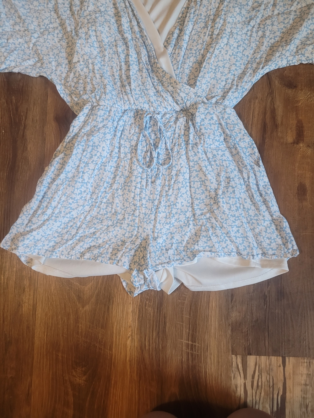 Altar'd State Light Blue & White Floral Romper - Picture 4 of 10
